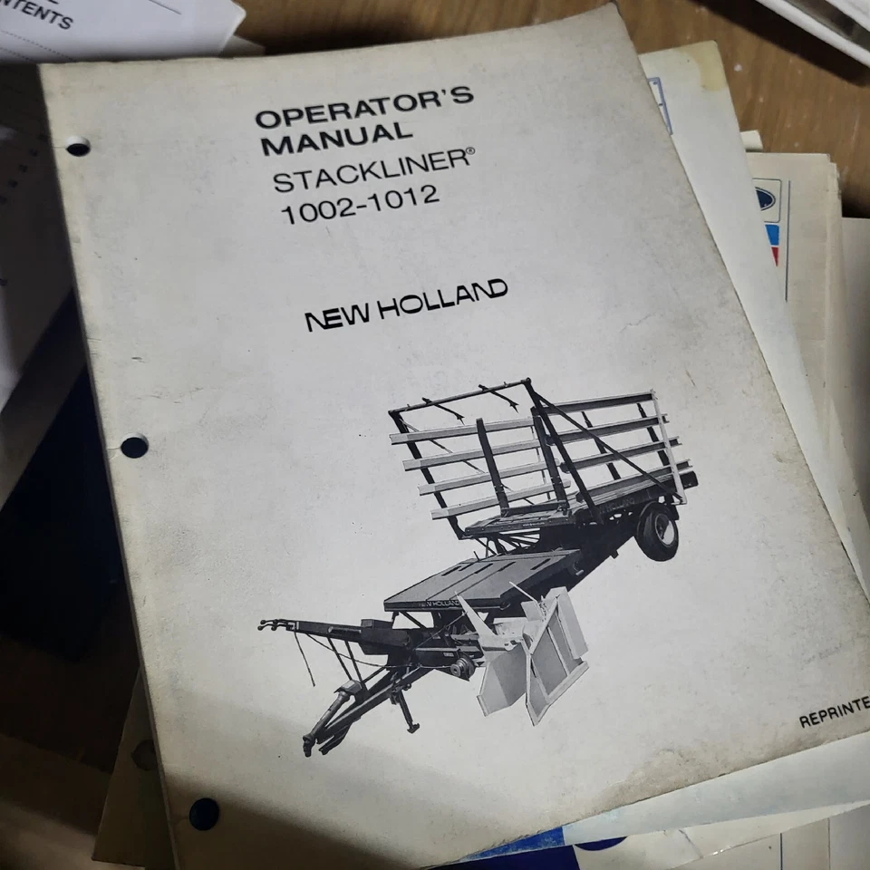 New Holland 1002 1012 Vagón de pacas apilador Operadores Manual Propietarios Libro Nh Foto 1 de 1