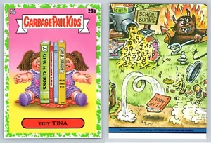 2022 Topps Garbage Pail Kids Book Worms Green Parallel Tidy TINA GPK Card 28b NM - Picture 1 of 1