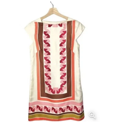 Vestido An Original Milly of New York 4 Multicolor Seda Sin Mangas Geométrico EE. UU. Foto 1 de 4