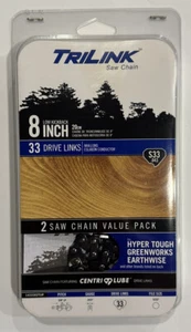 2er-Pack Trilink S33 Kette für 8 Zoll 8 Zoll Polsägen 0,043 3/8 Zoll LP 5/32 Zoll Aktengröße NEU - Bild 1 von 2