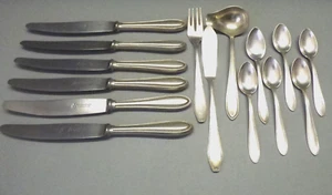 15tlg. Besteck PERLRAND Soßenkelle Fischbesteck Messer etc 90 Silber Auflage - Bild 1 von 6