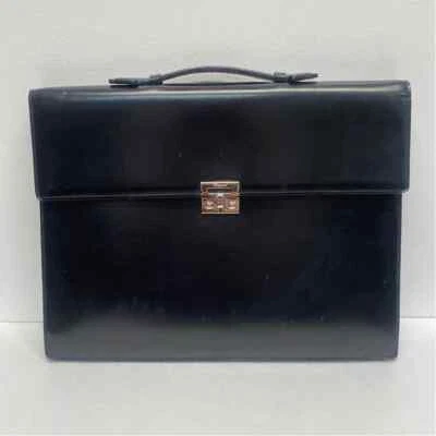 Maletín Salvatore Ferragamo de cuero negro liso Foto 1 de 4