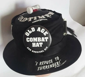 Old Age Senior Birthday Bucket Hat Cap Oldtimers Survival Kit Novelty Joke - Picture 1 of 5