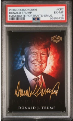 2016 DECISION 2016 CANDIDATE PORTRAITS CP7 DONALD TRUMP SMILING PSA 6 - Image 1 of 2
