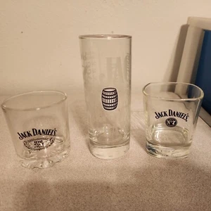Lot of 3 Various Jack Daniels Old No. 7 High and Low Ball Tumbler Glasses  - Picture 1 of 17