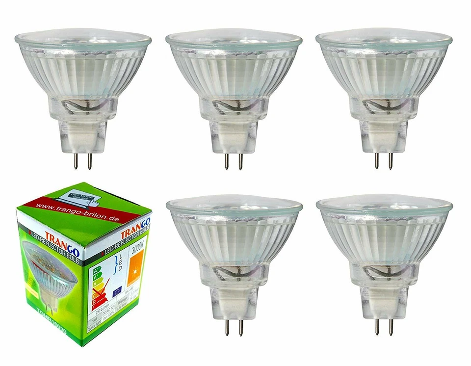 5er 3.0 Watt dimmbar MR16 GU5.3 LED LampeLeuchtmittel Licht Trango 5MR16030 - Bild 1 von 1