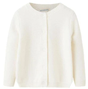 NEW NWT Infant Baby Girls 12M / 12 Months White Cotton Cardigan Sweater BOSBOOS - Picture 1 of 2