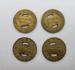 De colección Tulsa Oklahoma M.T.T.A. Fichas de autobús buenas para una tarifa - Juego de 4 - Imagen 1 de 4