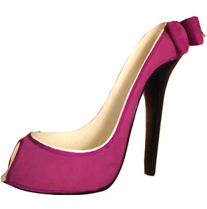 High Heel Stiletto Wine Bottle Holder Bow and Gemstones by Wild Eye Designs - Picture 1 of 9