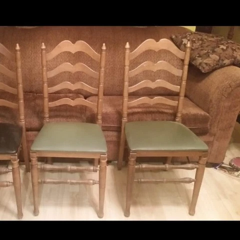 Vintage Stakmore Folding Chairs Lot of Two Green Cover