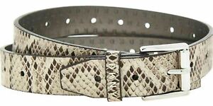 DKNY Women's Faux Leather Reptile Effect Belt, Beige/Natural, 1" wide size Small