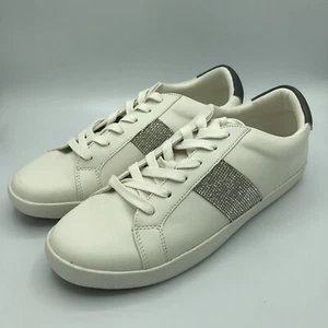 Madden Girl Womens Size 10 Skyllar Casual Sneakers Rhinestones White/Silver - Picture 1 of 10