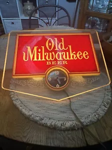 Vecchia insegna luminosa birra Milwaukee con luci insegna orologio - orologio fermato primi anni 70 - Foto 1 di 11