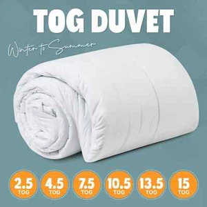 Summer Duvet TOG 2.5 4.5 7.5 10.5 Quilt Cool Night Single Double Super King Size - Picture 1 of 4