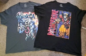 Marvel T- Shirts NWT Lot Of 2 Venom Wolverine Short Sleeve One Sided Mens 3 XL - Picture 1 of 6