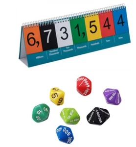 Recursos para maestros para números de 7 dígitos soporte abatible y 7 dados de valor posicional - Imagen 1 de 1