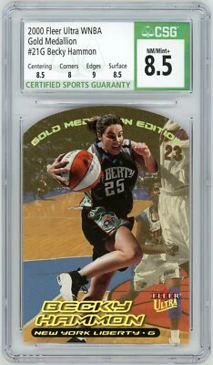 2000 Fleer Ultra WNBA Gold Medallion #21G Becky Hammon Rookie RC CSG 8.5 - Image 1 of 4