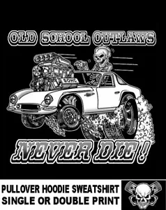 Griffith Old School Muscle Hot Rod Outlaw Drag Race Car Skull Hoodie Sweatshirt - Picture 1 of 12