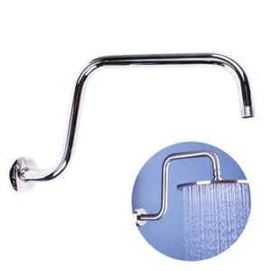 Shower Head Extension Arm S Shaped High Arc Gooseneck Shower Arm Extender Pipe - Picture 1 of 9