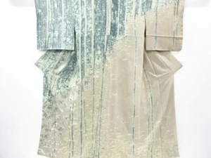 7269490: JAPANESE KIMONO / VINTAGE HOMONGI / SILK / STONE PAVEMENT - Picture 1 of 1