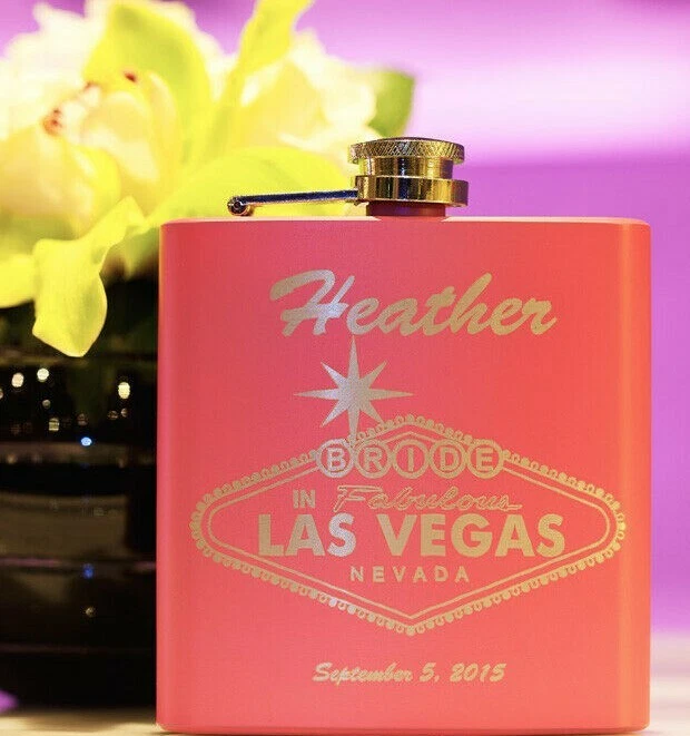 Las Vegas: Caja de regalo frasco personalizado + embudo + disparos, boda, dama de honor, novia Foto 1 de 1