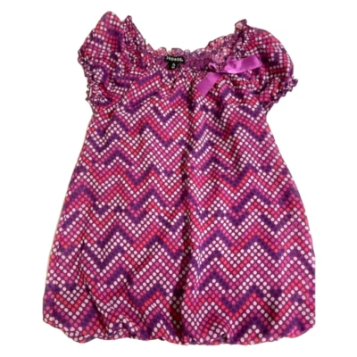 Blusa de poliéster con dobladillo globo peonía púrpura para niñas George talla M (7-8) Foto 1 de 4