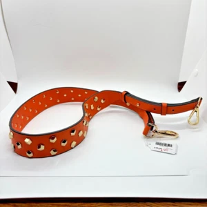 Cthru Nieten Taschenriemen Orange mit Gold Nieten Verstellbarer Handtaschenriemen Neu mit Etikett - Bild 1 von 8