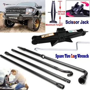 Spare Tire Tool Lug Wrench Extension Set & 2T Scissor Lifting Jack For Ford F150 - Picture 1 of 12