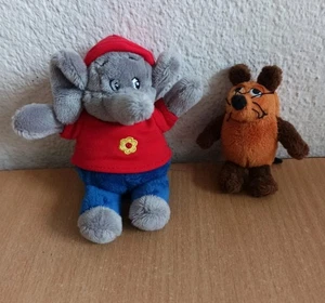 Benjamin Blümchen + Die Maus aus Sendung mit der Maus Plüsch Stofftier Schlenker - Bild 1 von 8