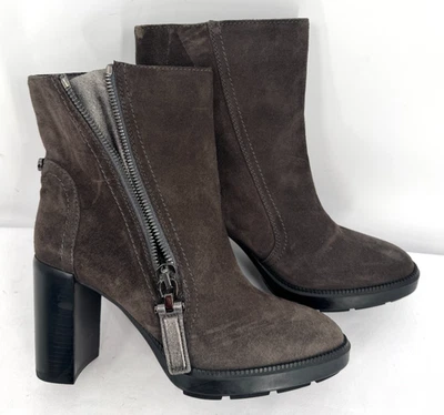 Nuevo $445 AQUATALIA ILENIA Marrón Gamuza Impermeable Botas Tacón Bloque Cremallera Talla 8.5 Foto 1 de 4