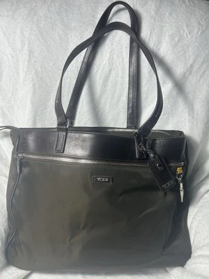 TUMI Womens Tote Bag travel casual  business briefcase beach dark brown   - Image 1 of 4