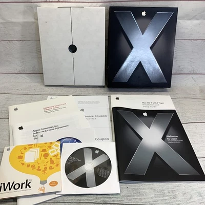 Apple OS X Tiger 10.4 Install DVD Retail Box w/ Setup Manuals - Image 1 of 4