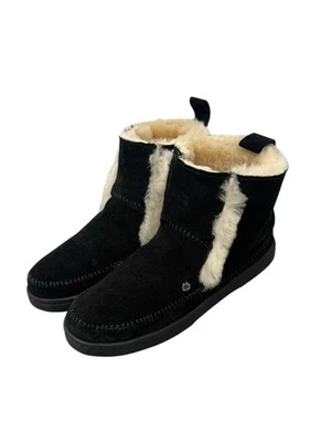 Minnetonka Jade Piel de Oveja Tobillo Pull On Botas Gamuza Negras Para Mujer 9 Foto 1 de 4