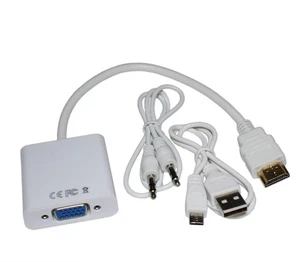 HDMI Male to VGA Female Video Converter Cable (Video and Audio) - Picture 1 of 2