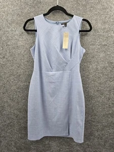 Banana Republic Pencil Dress Womens 4P Sleeveless Lined Round Neck Blue NWT - Picture 1 of 16