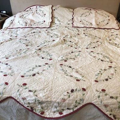 SUNHAM Edredón Casa de Campo Rojo Verde Rosa Azul Flores Shams 106x86 King Foto 1 de 4