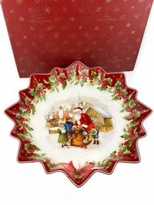 VILLEROY & BOCH Porcelain Santa Toys Fantasy Christmas Bowl Dish In Box - Picture 1 of 5