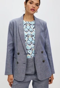 DAVID LAWRENCE Grey Malabar  Double  Breasted Blazer Jacket Size 12 AU - Picture 1 of 7