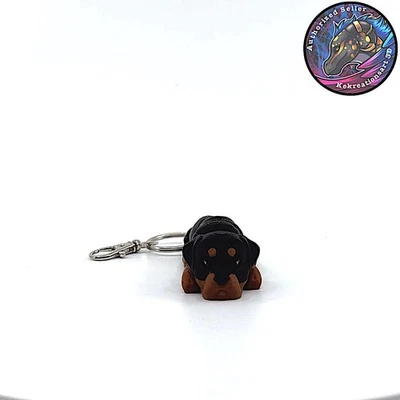 Lindo Llavero Rottweiler Perro Flexi Inquieto Cremallera Tirar Cachorro Articulado 3D Foto 1 de 4