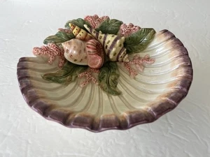 Fitz and Floyd Oceana Seashells Coral cuenco/plato de dulces 2 1/4"H X 7"L - Imagen 1 de 7