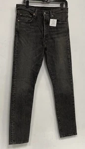 Levi's Grey Black 501 S Skinny Straight Denim Jeans Pants - Men's Size 30 - Picture 1 of 6