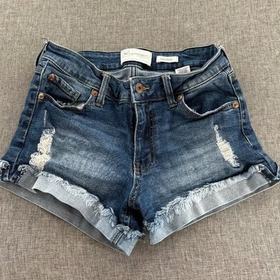 RE Generation By Celebrity Pink Meadow Shorts Low Rise Cuffed Fringe Distressed - Image 1 of 4