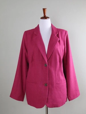 ISAAC MIZRAHI LIVE! NEW $168 Chevron Pink Lined Blazer Jacket Top Size 20W - Image 1 of 4