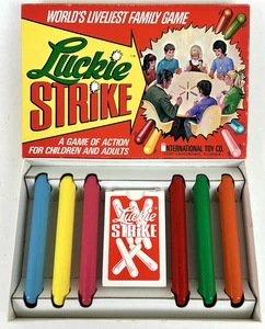 NEW! Vintage 1972 International Toy Co Luckie Strike Wood Stick & Card Game - Picture 1 of 8