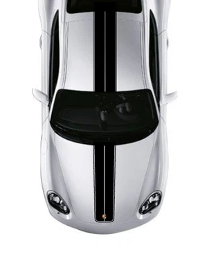 Calcomanía gráfica personalizada Porsche Cayman 2005-2014 doble rally ovalada a rayas del capó Foto 1 de 4