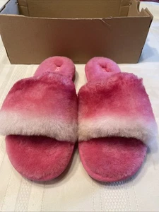 UGG COZETTE PINK GRADIENT WOMAN SIZE 7 SHEEPSKIN SLIDE - Picture 1 of 16