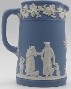 Vintage Wedgwood Jasperware Trojan Jug 4 3/8" Pitcher Pale Blue with White 1952 - Picture 1 of 11