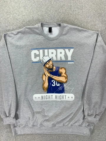 Golden State Warriors Stephen Curry Night Night Sweatshirt (Men's 2XL) Gray Cover