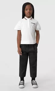 Authentic New BURBERRY Logo White Kids Girls MARTINA Icon Stripe Cotton Polo 6Y - Picture 1 of 13