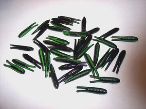 25 Catalpa Worm Style Crappie Bass Fishing Lures 1-1/4" Beetle Spinner Bait Body - Picture 1 of 8